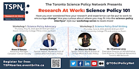 Research At Work: Science Policy 101 Series