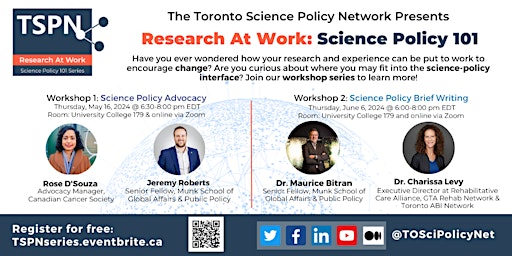 Imagem principal do evento Research At Work: Science Policy 101 Series