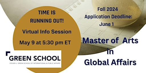 Primaire afbeelding van Virtual Info Session - Master of Arts in Global Affairs