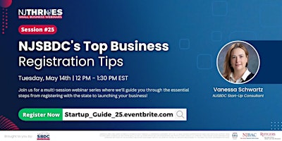 NJSBDC's Top Business Registration Tips | Session #25 primary image