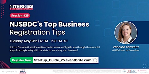 Immagine principale di NJSBDC's Top Business Registration Tips | Session #25 