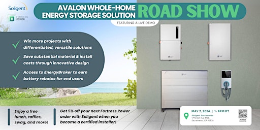 Primaire afbeelding van Fortress Power and Soligent Avalon Whole-Home ESS  Road Show Sacramento