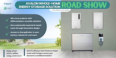 Primaire afbeelding van Fortress Power and Soligent Avalon Whole-Home ESS Road Show PA