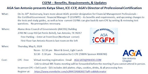 Image principale de CGFM - Benefits, Requirements  & Updates