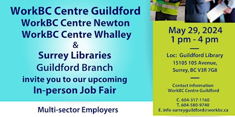 WorkBC In-Person Job Fair at Guildford Library / Multi-sector Employers