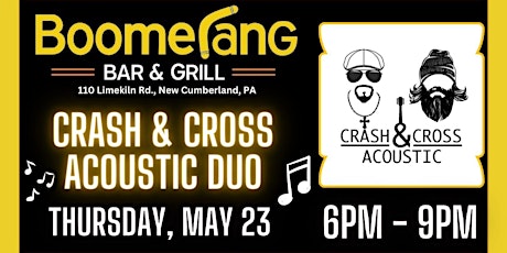 Live Music: Crash & Cross Acoustic Duo @ Boomerang Bar