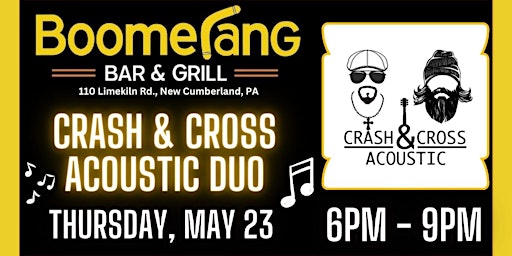 Imagem principal do evento Live Music: Crash & Cross Acoustic Duo @ Boomerang Bar