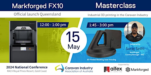 Imagem principal do evento Official Markforged FX10 launch at Caravan Industry Conference