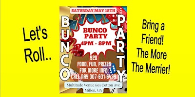 Bunco Party in Millen Ga! primary image
