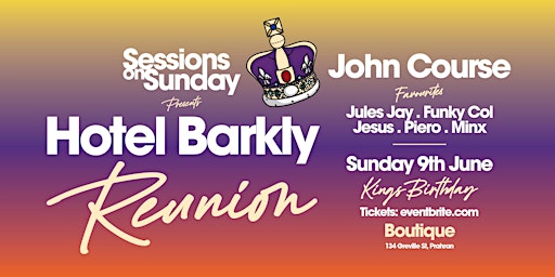 Imagen principal de Session on Sunday Presents: Hotel Barkly Reunion, at Boutique Night Club!