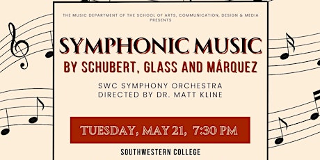SYMPHONIC MUSIC BY SCHUBERT, GLASS AND MARQUEZ