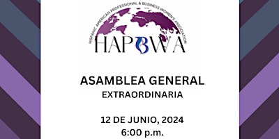 Primaire afbeelding van HAPBWA ASAMBLEA GENERAL EXTRAORDINARIA 2024