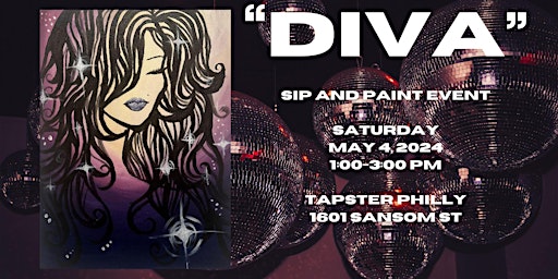 Primaire afbeelding van “Diva” In Person Paint Night Event with Master Artist (21 and Over)