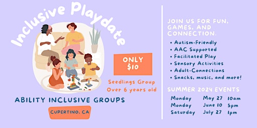 Hauptbild für Inclusive, Autism-Friendly Playdate, Ages 6+
