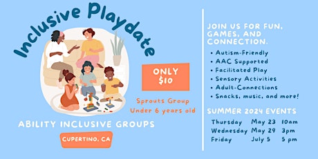Inclusive, Autism-Friendly Playdate, Ages 1-6