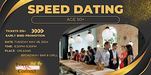 Hauptbild für Speed Dating in ORLEANS OTTAWA   | AGE 50+ | Host By Love Connect