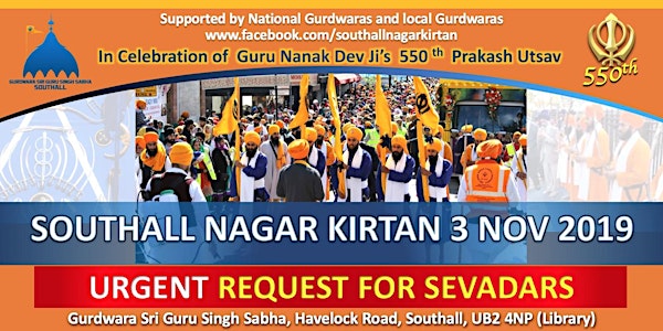 Southall Nagar Kirtan - Volunteer Training and Signup