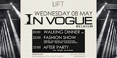 Primaire afbeelding van PARTY IN THE CITY [WALKING DINNER +FASHION SHOW + CLUBBING] | LIFT BRUSSELS