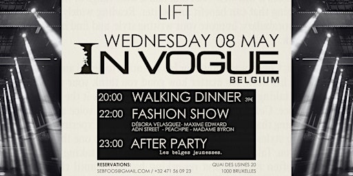 Imagem principal de PARTY IN THE CITY [WALKING DINNER +FASHION SHOW + CLUBBING] | LIFT BRUSSELS