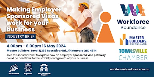 Imagen principal de Making Employer Sponsored Visas Work for your Business - Townsville