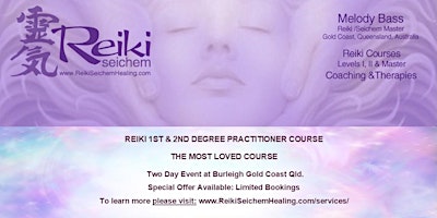 Hauptbild für Usui Reiki Level 1 & 2 Practitioner Course Burleigh Waters Gold Coast