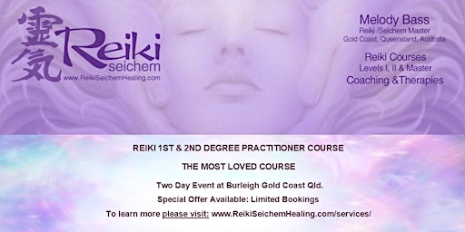 Imagen principal de Usui Reiki Level 1 & 2 Practitioner Course Burleigh Waters Gold Coast