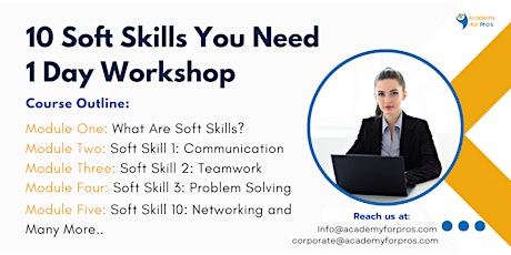 10 Soft Skills You Need 1 Day Workshop in Milwaukee, WI on Jun 18th, 2024