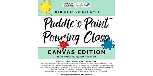 Image principale de Puddle's Paint Pouring Class CANVAS EDITION