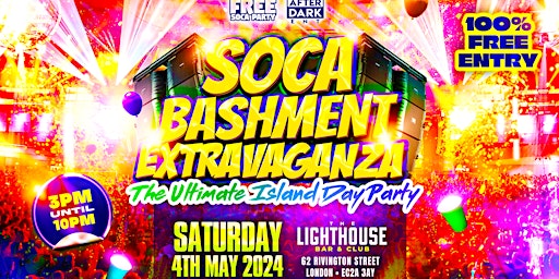 Primaire afbeelding van Soca Bashment Extravaganza: The Ultimate Island Day Party! 100% FREE ENTRY