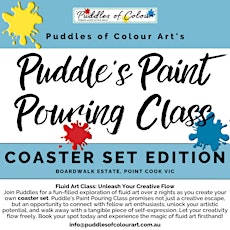 Puddle's Paint Pour Class - COASTER SET - Tues 16th & Tues 23rd July 2024