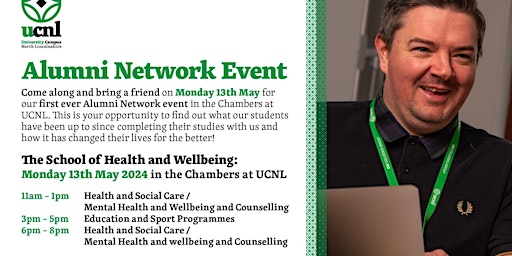 Imagem principal do evento Alumni Network Event: The School of Health and Wellbeing