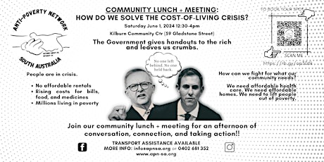 Community Lunch  + Meeting: How Do We Solve The Cost-Of-Living Crisis?