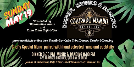 Imagem principal do evento Cuba Cuba Dinner, Drinks & Dancing