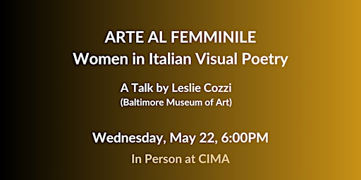 Imagem principal do evento Arte al Femminile: Women in Italian Visual Poetry