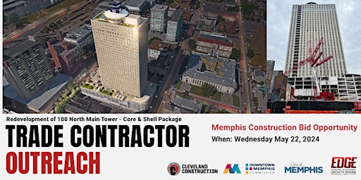 Imagem principal de Trade Contractor Outreach for 100 North Main Tower Memphis
