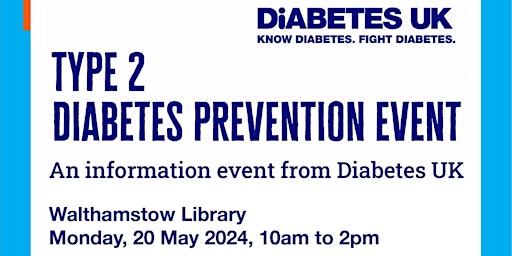 Type 2 Diabetes Prevention Event at Walthamstow Library primary image