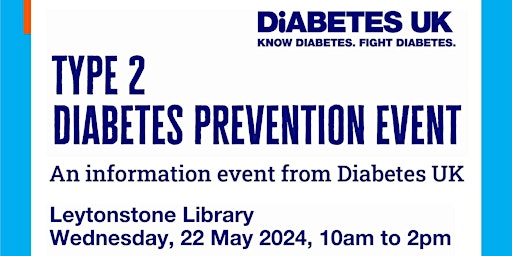 Primaire afbeelding van Type 2 Diabetes Prevention Event @ Leytonstone Library