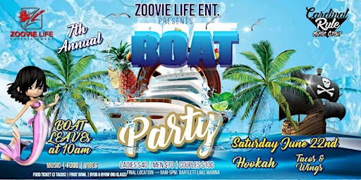 Primaire afbeelding van 7th Annual ZLE Boat Party: Pirates vs Mermaids Edition