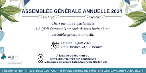 Primaire afbeelding van Assemblé générale annuelle 2024 de l'AQDR Outaouais