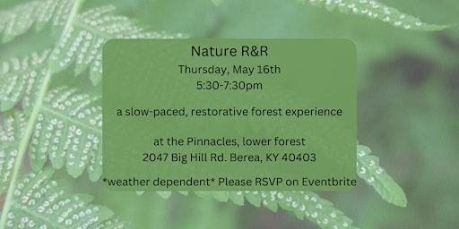 Imagem principal do evento Nature R&R