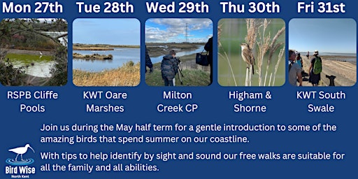 Imagem principal do evento Warbler Wanders - Free Guided Walk at Oare Marshes