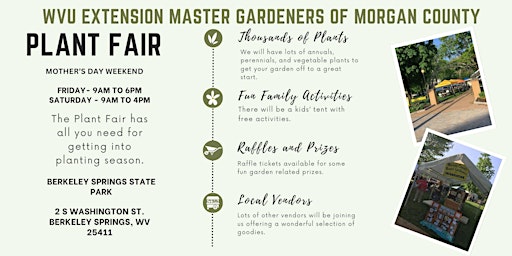 Imagem principal do evento WVU Extension Master Gardeners of Morgan County - Plant Fair