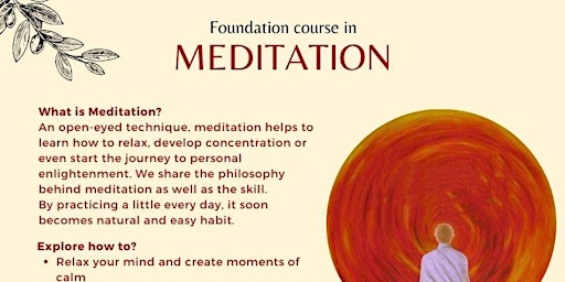 Foundation course in Meditation primary image