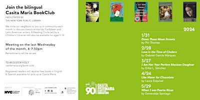 Casita Maria Book Club / Club del Libro (May 29 / 29 de mayo del 2024)  primärbild