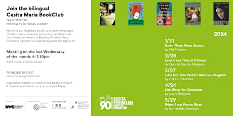 Casita Maria Book Club / Club del Libro (May 29 / 29 de mayo del 2024) primary image