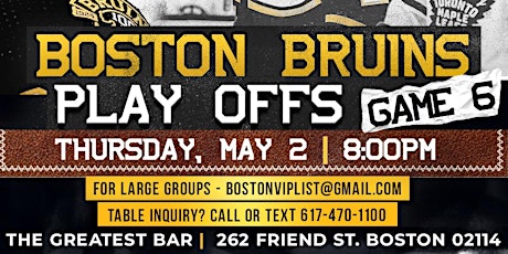 Game 6 Watch Party : Bruins vs. Leafs