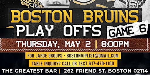 Game 6 Watch Party : Bruins vs. Leafs primary image