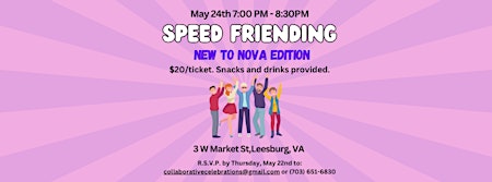 Imagem principal do evento Speed Friending New to NoVA Edition