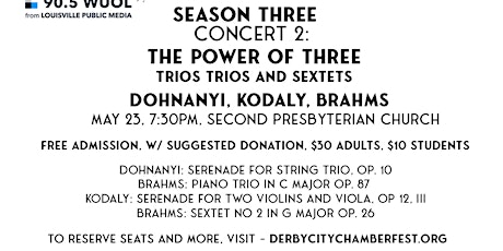 DCCMF Concert 2: The Power of Three - Trios, Trios, and Sextets