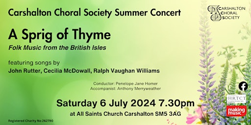 Imagem principal do evento Summer Concert - A Sprig of Thyme